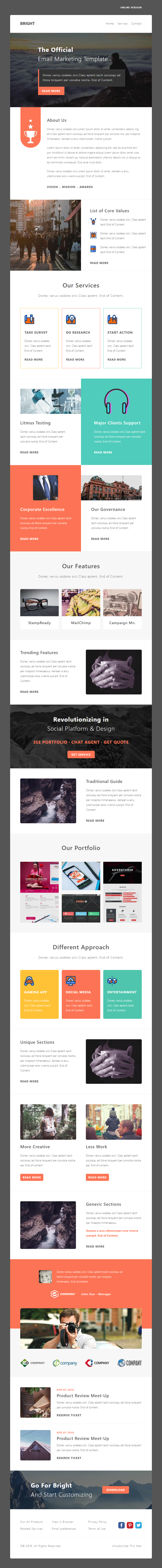 Bright template preview