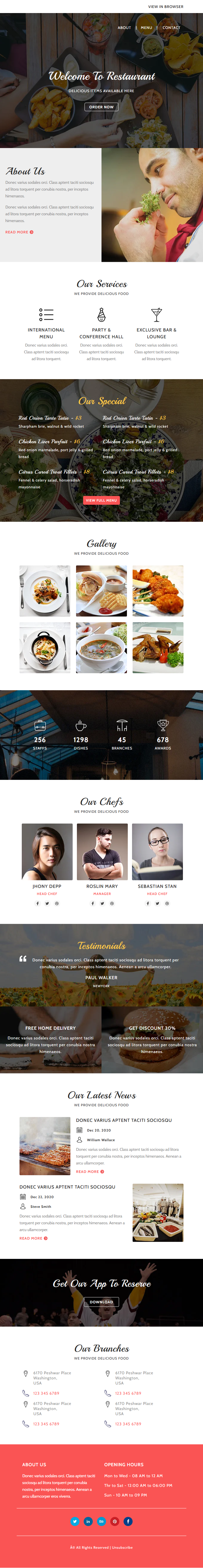 Restaurant template preview